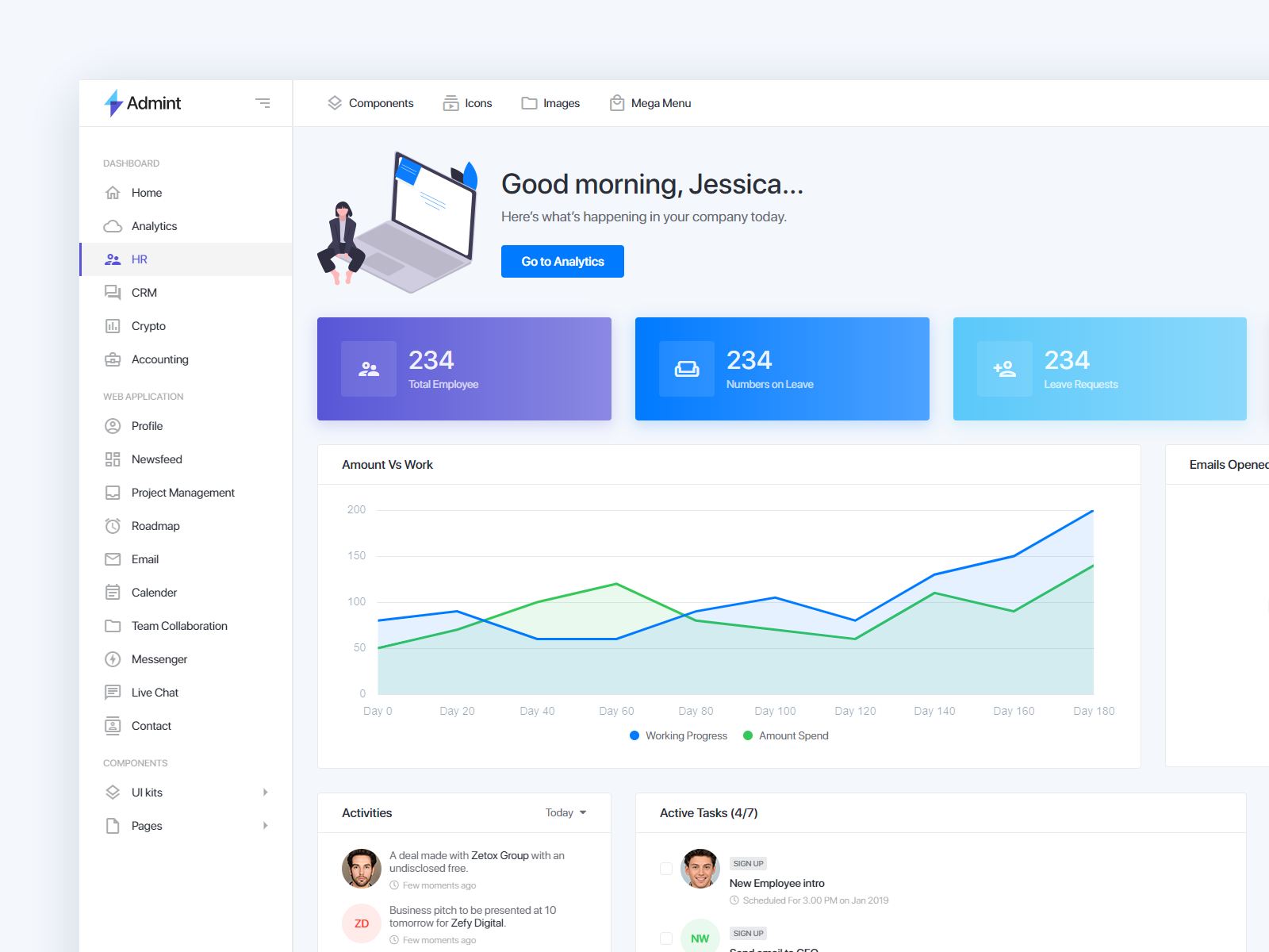 Admin Dashboard UX for HR & Payroll by Ishmam on Dribbble