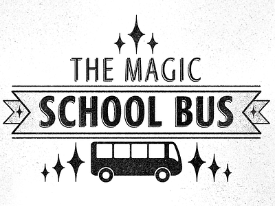 Magic School Bus badge bus sketch texture