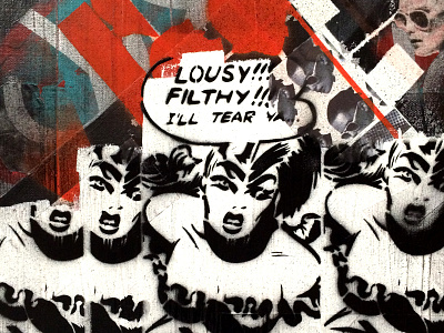 Lousy Filthy Layers acrylic collage stencil