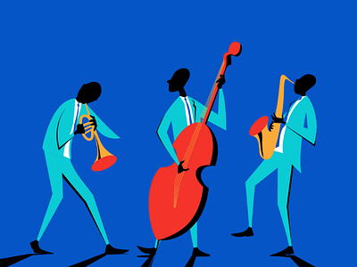 Blue jazz illustration poster music