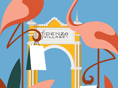 Flamingos illustration illustrator poster