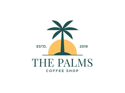 The Palms Coffee Shop logo brand identity branding coffee design logo shop