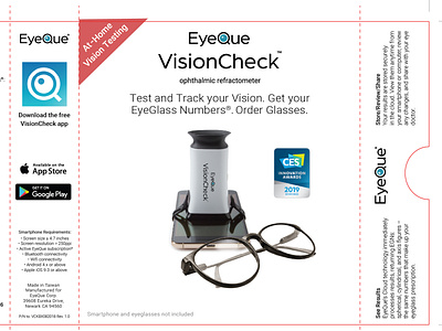 EyeQue Visioncheck package desing packaging
