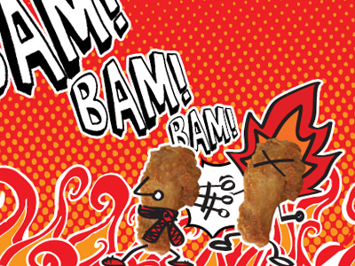 7-Eleven - 99¢ Chicken Wings (Asian Teriyaki & Spicy Wing Zings) ad chicken doodle illustration website wings