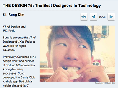 Top 75 Designers in Tech by Business Insider