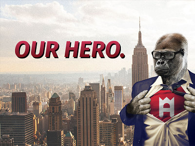 Super Ape ape collage fun gorilla graphic design hero nyc photoshop silverback star super hero superman