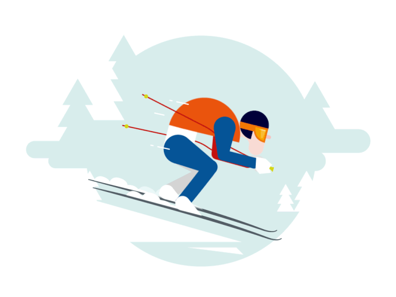 Ski animation olympics ski sport vector