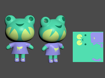 frog 3d 3d modeling character game assets
