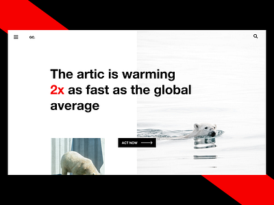 The Arctic is Warming | Case Study Exploration arctic black clean clean ui design exploration minimal minimal ui red ui uiux ux web design