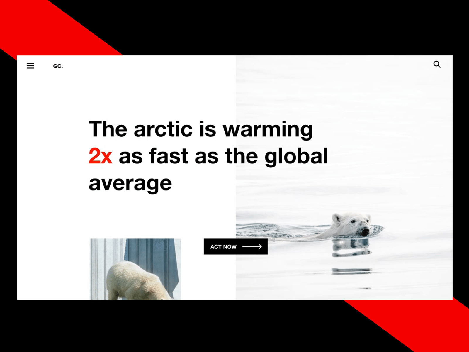 The Arctic is Warming | Transition Animation ❄ clean clean ui climate change design global warming minimal minimal ui page transition page transition animation transition ui uiux ux web design