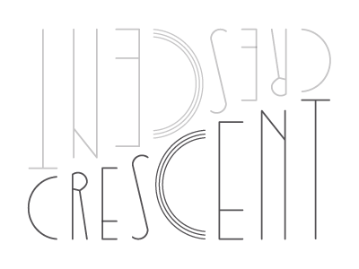 Crescent crescent grayscale hand lettering moonlight
