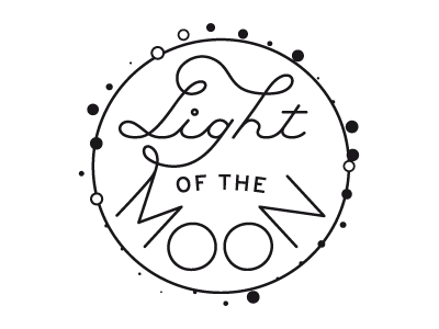Light of the Moon grayscale hand lettering moonlight