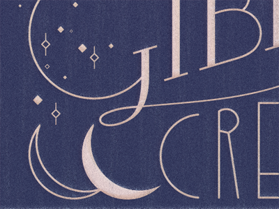 Corner clip hand lettering moonlight textures