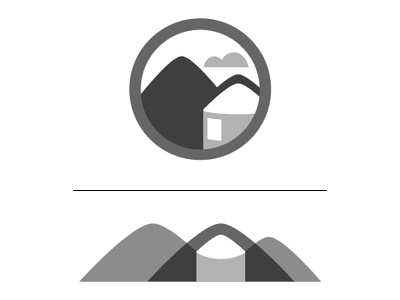 Rental Yurts grayscale icons logo mountains north carolina yurts