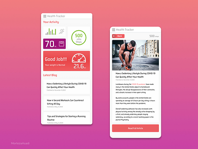 Health Tracker Application minimal mobile app sports design ui ui design ux