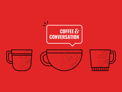 Coffee & Conversation coffee cup illustration vector