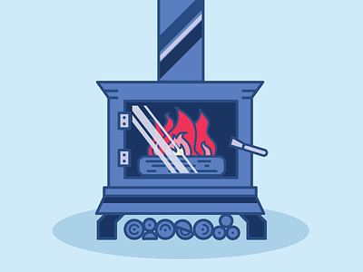 Stay warm blue fire wood stove