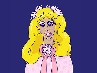 Flower Power aja drag drag queen flowers illustration