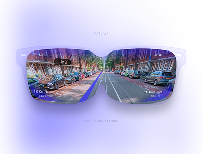 AR Glasses Concept - Riding a bike ar augmented reality bike design glasses riding street view ui ux