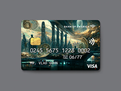 VISA CARD. AI Concept ai bank card concept illustration money neural visa