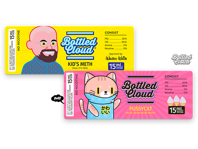 Bottled Cloud — Stickers illustration product vlad gohn