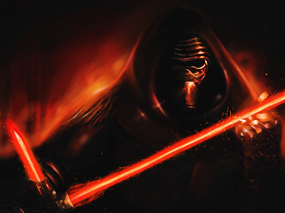 Kylo Ren (Star Wars: The Force Awakens) awakens digital drizzz force painting star the wars
