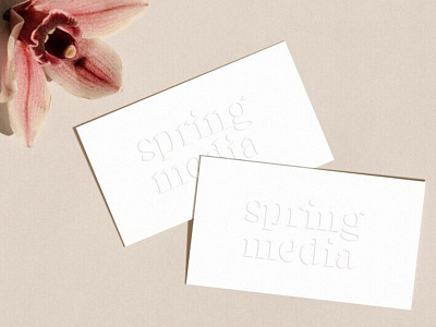 Spring Media Business Cards Letterpress agency branding branding business cards design identity letterpress logo