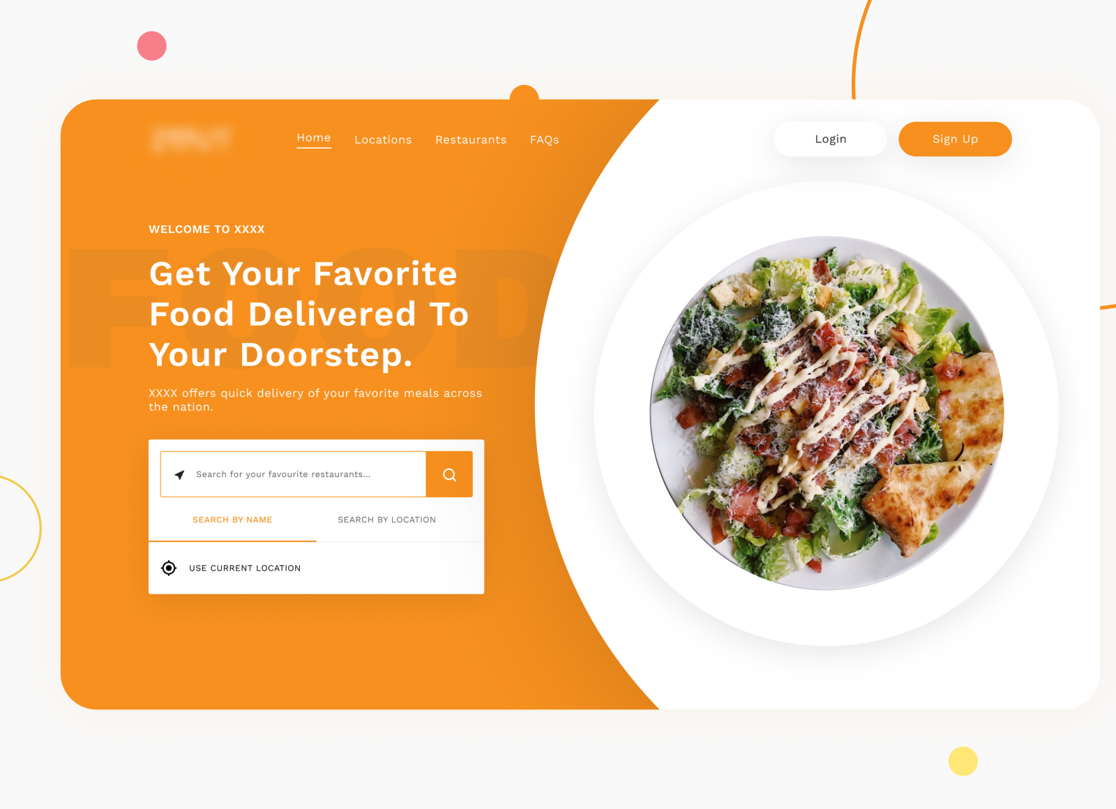 Food delivery landing page by Damola Akinleye on Dribbble