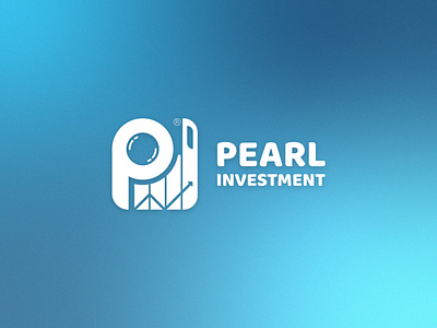 Pearl Investment Logo Design blue branding cyan graphic design investment logo pearl typography vector