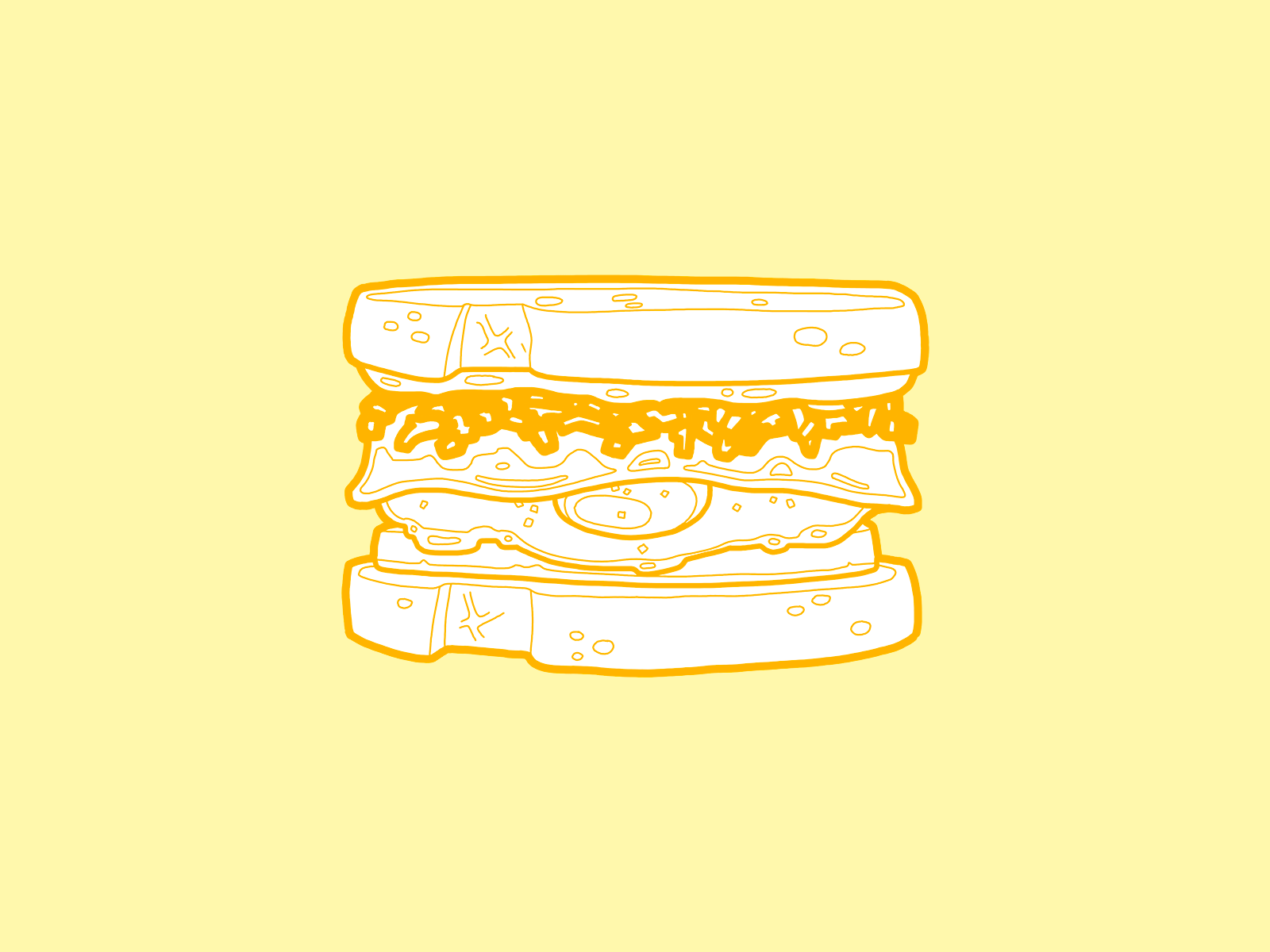 Portland Sandwiches – Fried Egg I’m In Love breakfast cheese egg food food illustration fried egg illustration onions pdx pesto sandwich sandwiches sausage sourdough sriracha tomato