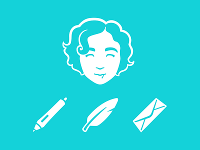 Avatar & Icons alexa grafera avatar envelope feather icon pen portrait self portrait