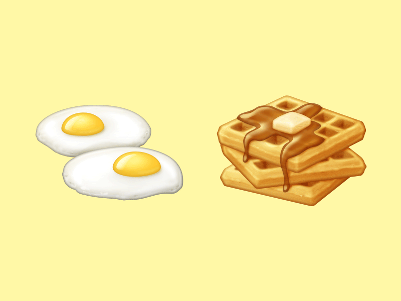 Before & After: Brunch before and after brunch butter eggs emoji food icon syrup waffles