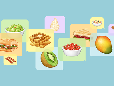 Snacks for iMessage app dole whip emoji food kiwi messages pico de gallo snacks stickers waffles
