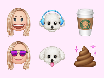 coffee and poodle emoji