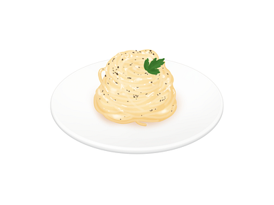 Spaghetti Cacio e Pepe by Luka Grafera for Parakeet on Dribbble