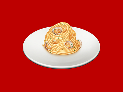 Spaghetti alle Vongole barilla clams food icon illustration pasta spaghetti