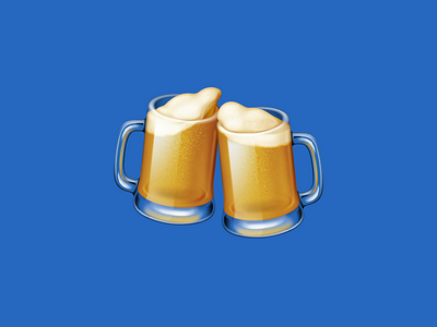 🍻 Clinking Beer Mugs – U+1F37B beer beverage cheers drink emoji facebook food icon mug translucent