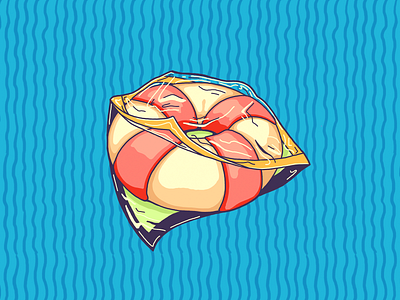 Ukiwah Bun / うきわまん bao bun illustration shrimp snack tokyo disneysea travel