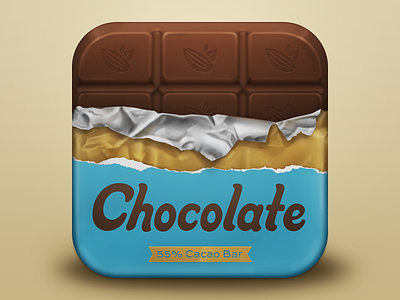 Chocolate Icon candy chocolate foil food gold icon ios ios icon iphone iphone icon metal packaging silver