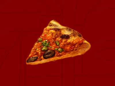 Pizza Marinara berberè caper food illustration marinara olive pizza travel