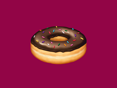 🍩 Doughnut – U+1F369 chocolate chocolate donut dessert donut doughnut emoji facebook food food illustration icon sprinkles