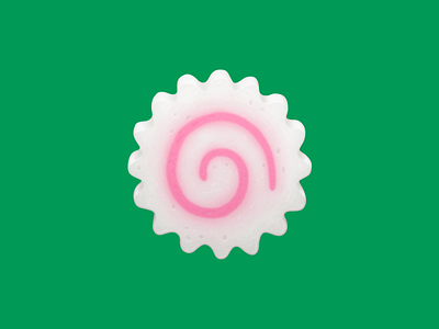 🍥 Fish Cake – U+1F365 emoji facebook fish cake food food illustration icon kamaboko narutomaki process swirl