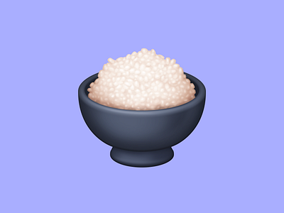 🍚 Cooked Rice – U+1F35A bowl emoji facebook food food emoji food illustration icon process rice white rice