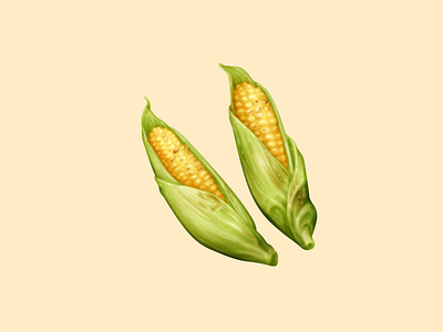 Corn in Husk corn corn in husk food food icon food illustration icon june oven vegetable