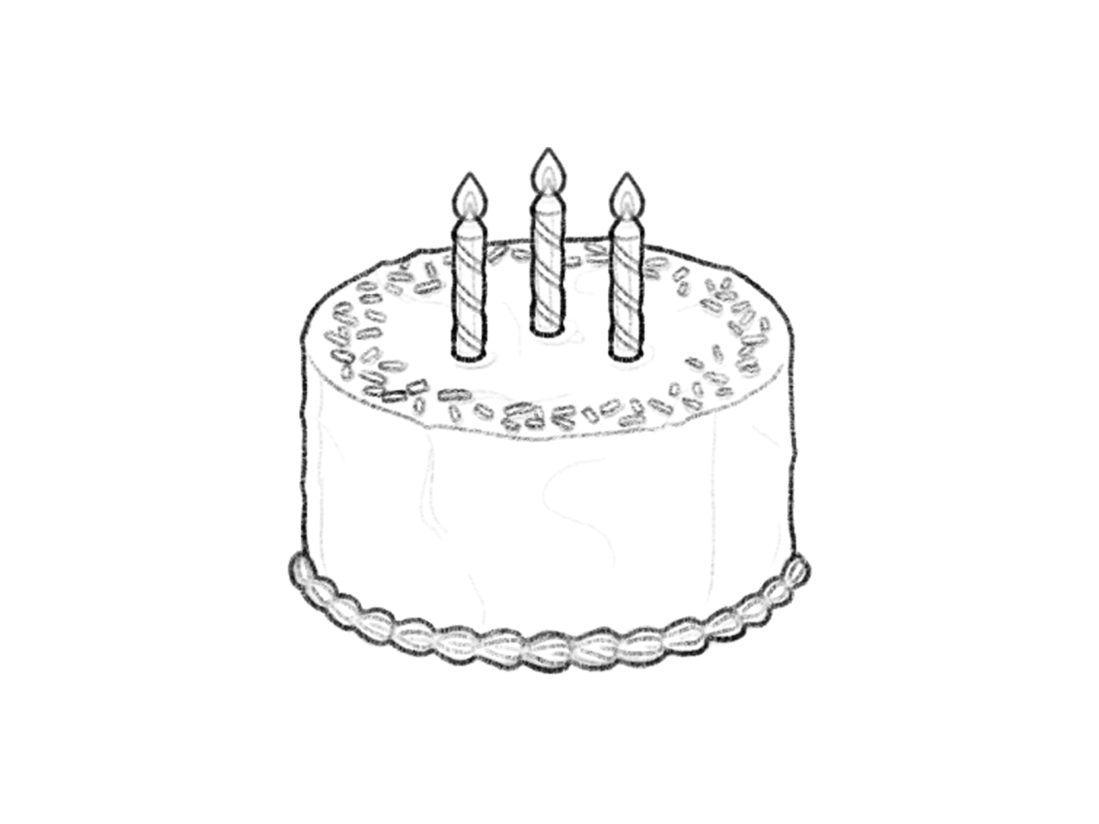birthday cake sketch