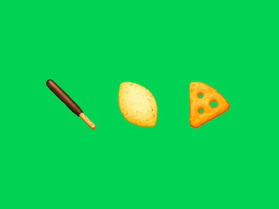 Japanese Snacks – Crunchy / カリカリ cheeza chocolate pocky corn potage cracker emoji food emoji food icon food illustration icon pocky snack sticker