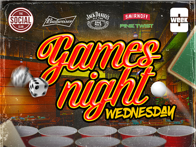 Games Night Wednesday For TSC branding design