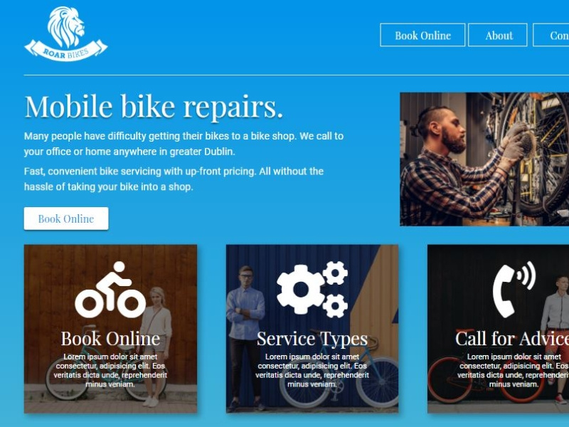 Mobile Bike Repairs Site by Assem Hafsi on Dribbble