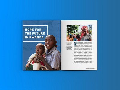 Children's Hunger Fund Fall 2019 Frontlines Spread booklet design branding branding design design editorial editorial design editorial layout flat graphic design indesign layout magazine magazine design mockup newsletter newsletter design print design print layout spread typography