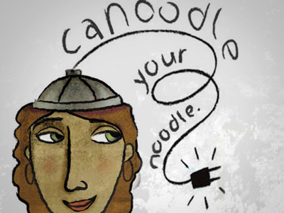 Canoodle Your Noodle brain power illustration typeface